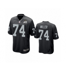 Women's Oakland Raiders #74 Kolton Miller Game Black 60th Anniversary Team Color Football Jersey