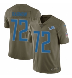 Men's Nike Detroit Lions #72 Frank Ragnow Limited Olive 2017 Salute to Service NFL Jersey