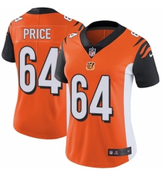 Women's Nike Cincinnati Bengals #64 Billy Price Orange Alternate Vapor Untouchable Limited Player NFL Jersey