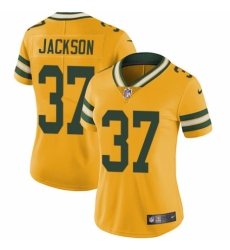Women's Nike Green Bay Packers #37 Josh Jackson Limited Gold Rush Vapor Untouchable NFL Jersey