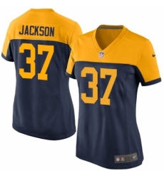 Women's Nike Green Bay Packers #37 Josh Jackson Limited Navy Blue Alternate NFL Jersey