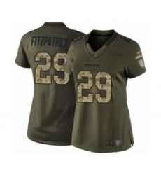 Women's Miami Dolphins #29 Minkah Fitzpatrick Limited Green Salute to Service Football Jersey