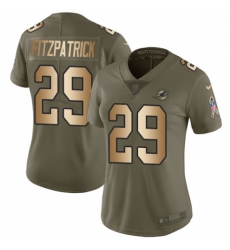 Women's Nike Miami Dolphins #29 Minkah Fitzpatrick Limited Olive Gold 2017 Salute to Service NFL Jersey