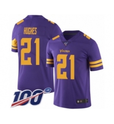 Men's Minnesota Vikings #21 Mike Hughes Limited Purple Rush Vapor Untouchable 100th Season Football Jersey