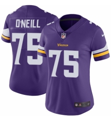 Women's Nike Minnesota Vikings #75 Brian O'Neill Purple Team Color Vapor Untouchable Limited Player NFL Jersey