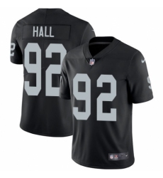 Youth Nike Oakland Raiders #92 P.J. Hall Black Team Color Vapor Untouchable Limited Player NFL Jersey
