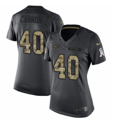 Women's Nike New York Jets #40 Trenton Cannon Limited Black 2016 Salute to Service NFL Jersey