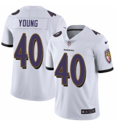 Youth Nike Baltimore Ravens #40 Kenny Young White Vapor Untouchable Limited Player NFL Jersey