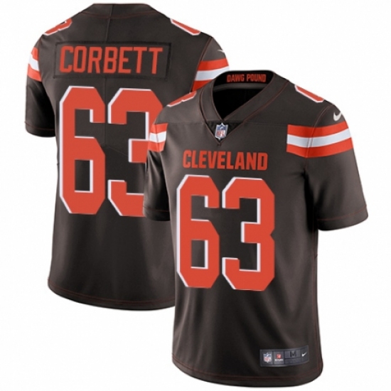 Youth Nike Cleveland Browns #63 Austin Corbett Brown Team Color Vapor Untouchable Limited Player NFL Jersey