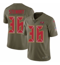 Youth Nike Tampa Bay Buccaneers #36 M.J. Stewart Limited Olive 2017 Salute to Service NFL Jersey