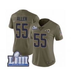 Women's Nike Los Angeles Rams #55 Brian Allen Limited Olive 2017 Salute to Service Super Bowl LIII Bound NFL Jersey