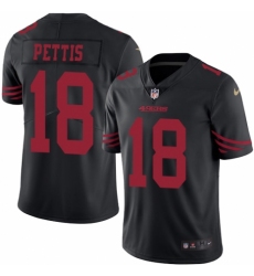 Men's Nike San Francisco 49ers #18 Dante Pettis Limited Black Rush Vapor Untouchable NFL Jersey