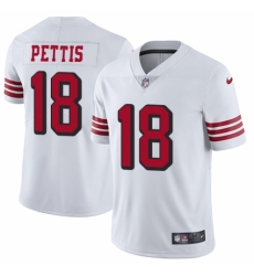 Men's Nike San Francisco 49ers #18 Dante Pettis Limited White Rush Vapor Untouchable NFL Jersey