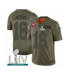 Men's San Francisco 49ers #18 Dante Pettis Limited Olive 2019 Salute to Service Super Bowl LIV Bound Football Jersey