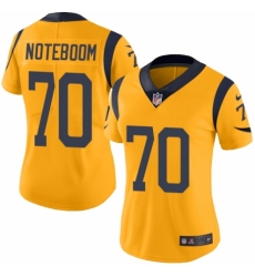 Women's Nike Los Angeles Rams #70 Joseph Noteboom Limited Gold Rush Vapor Untouchable NFL Jersey