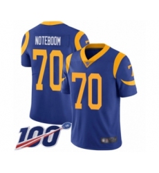 Youth Los Angeles Rams #70 Joseph Noteboom Royal Blue Alternate Vapor Untouchable Limited Player 100th Season Football Jersey