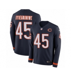 Men's Nike Chicago Bears #45 Joel Iyiegbuniwe Limited Navy Blue Therma Long Sleeve NFL Jersey