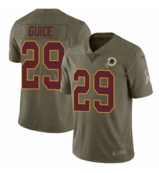 Men's Nike Washington Redskins #29 Derrius Guice Limited Olive 2017 Salute to Service NFL Jersey