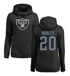 NFL Women's Nike Oakland Raiders #20 Daryl Worley Black Name & Number Logo Pullover Hoodie