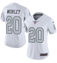 Women's Nike Oakland Raiders #20 Daryl Worley Limited White Rush Vapor Untouchable NFL Jersey