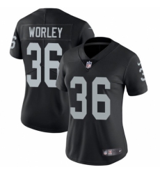 Women's Nike Oakland Raiders #36 Daryl Worley Black Team Color Vapor Untouchable Limited Player NFL Jersey