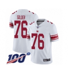 Men's New York Giants #76 Nate Solder White Vapor Untouchable Limited Player 100th Season Football Jersey