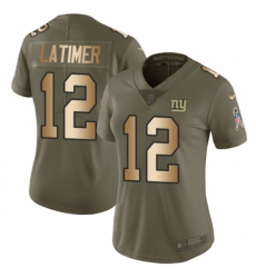 Women's Nike New York Giants #12 Cody Latimer Limited Olive Gold 2017 Salute to Service NFL Jersey
