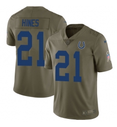 Men's Nike Indianapolis Colts #21 Nyheim Hines Limited Olive 2017 Salute to Service NFL Jersey