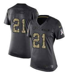 Women's Nike Indianapolis Colts #21 Nyheim Hines Limited Black 2016 Salute to Service NFL Jersey
