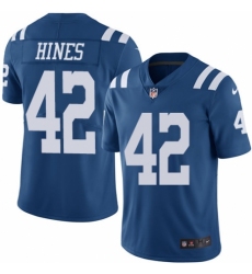 Youth Nike Indianapolis Colts #42 Nyheim Hines Limited Royal Blue Rush Vapor Untouchable NFL Jersey