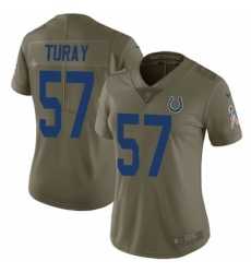 Women's Nike Indianapolis Colts #57 Kemoko Turay Limited Olive 2017 Salute to Service NFL Jersey