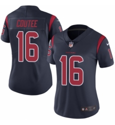 Women's Nike Houston Texans #16 Keke Coutee Limited Navy Blue Rush Vapor Untouchable NFL Jersey