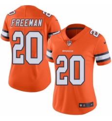 Women's Nike Denver Broncos #20 Royce Freeman Limited Orange Rush Vapor Untouchable NFL Jersey