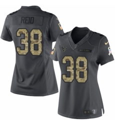 Women's Nike Houston Texans #38 Justin Reid Limited Black 2016 Salute to Service NFL Jersey