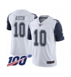 Men's Dallas Cowboys #10 Tavon Austin Limited White Rush Vapor Untouchable 100th Season Football Jersey
