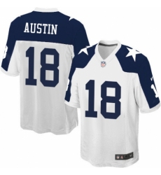 Men's Nike Dallas Cowboys #18 Tavon Austin Game White Throwback Alternate NFL Jersey