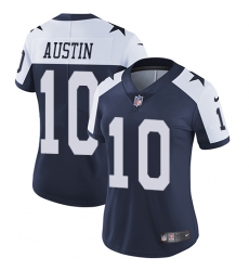 Women's Nike Dallas Cowboys #10 Tavon Austin Navy Blue Throwback Alternate Vapor Untouchable Limited Player NFL Jersey