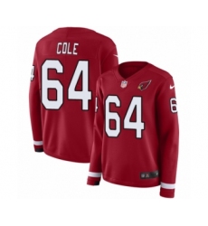 Women's Nike Arizona Cardinals #64 Mason Cole Limited Red Therma Long Sleeve NFL Jersey