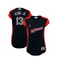Women's Atlanta Braves #13 Ronald Acuna Jr. Authentic Navy Blue National League 2019 Baseball All-Star Jersey