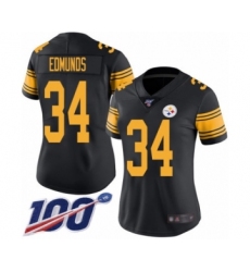Women's Pittsburgh Steelers #34 Terrell Edmunds Limited Black Rush Vapor Untouchable 100th Season Football Jersey