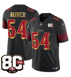 Men's San Francisco 49ers #54 Fred Warner Black 80th Anniversary“Rivalries” 2026 F.U.S.E. Vapor Untouchable Limited Football Stitched Jersey