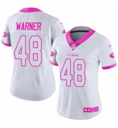 Women's Nike San Francisco 49ers #48 Fred Warner Limited White/Pink Rush Fashion NFL Jersey