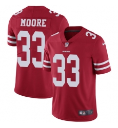 Men's Nike San Francisco 49ers #33 Tarvarius Moore Red Team Color Vapor Untouchable Limited Player NFL Jersey