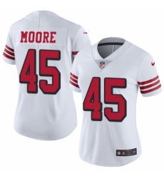 Women's Nike San Francisco 49ers #45 Tarvarius Moore Limited White Rush Vapor Untouchable NFL Jersey