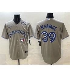 Men's Toronto Blue Jays #39 Trey Yesavage Gray 2025 World Series Cool Base Stitched Baseball Jersey