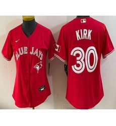 Women's Toronto Blue Jays #30 Alejandro Kirk Red Alternate Cool Base Jersey