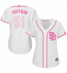 Women's Majestic San Diego Padres #51 Trevor Hoffman Authentic White Fashion Cool Base MLB Jersey