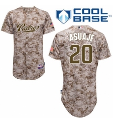 Men's Majestic San Diego Padres #20 Carlos Asuaje Authentic Camo Alternate 2 Cool Base MLB Jersey
