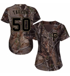Women's Majestic Pittsburgh Pirates #50 Jameson Taillon Authentic Camo Realtree Collection Flex Base MLB Jersey