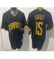 Men's Pittsburgh Pirates #15 Oneil Cruz Black 2026 City Connect Stadium Jersey